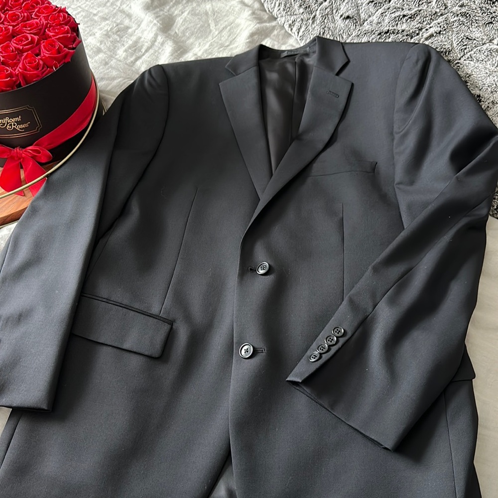 40 R Calvin Klein Black Suit Jacket
